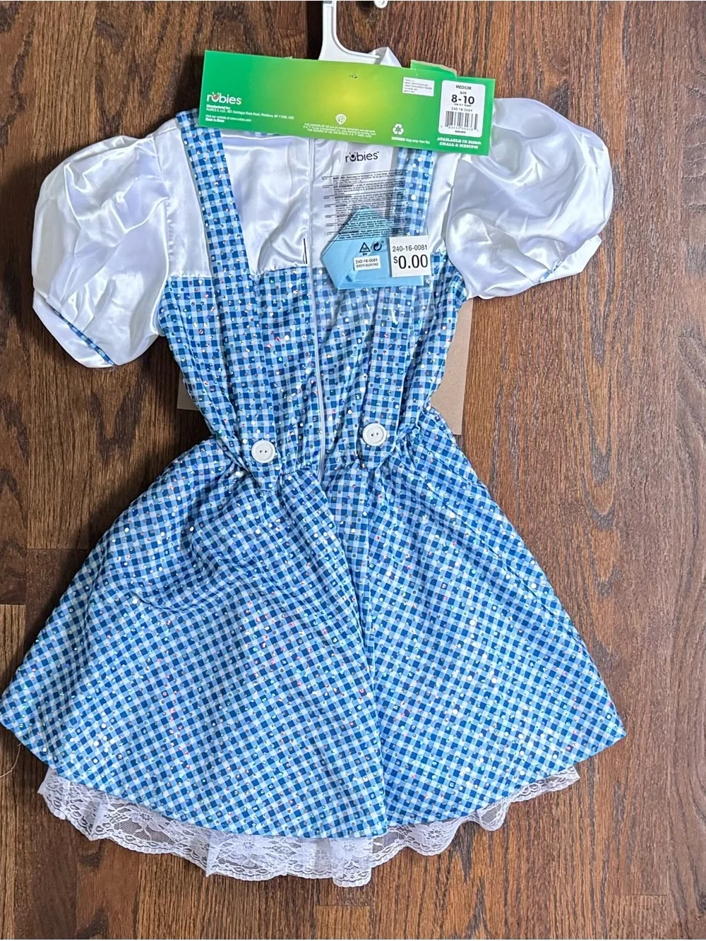 Wizard of Oz - Dorothy Costume - Size Medium (8-10) NEW